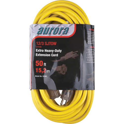 Vinyl Extension Cord with Light Indicator, Outdoor, SJTOW, 12/3 AWG, 15 A, 50' Advanced Consulting and Training Ltd.