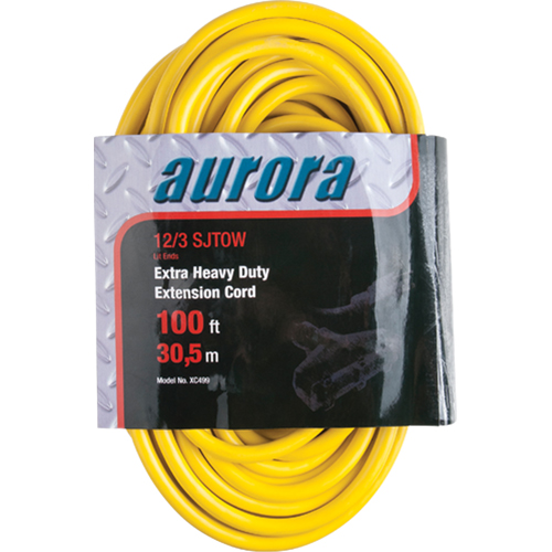 Vinyl Extension Cord with Light Indicator, Outdoor, SJTOW, 12/3 AWG, 15 A, 3 Outlet(s), 100' Advanced Consulting and Training Ltd.