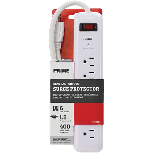 Surge Protector, 6 Outlets, 400 J, 1875 W, 2' Cord Advanced Consulting and Training Ltd.