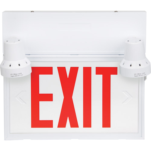 Exit Sign with Security Lights, LED, Battery Operated/Hardwired, 12-1/10" L x 11" W, English Advanced Consulting and Training Ltd.