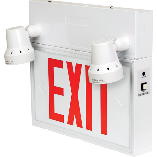 Exit Sign with Security Lights, LED, Battery Operated/Hardwired, 12-1/10" L x 11" W, English Advanced Consulting and Training Ltd.