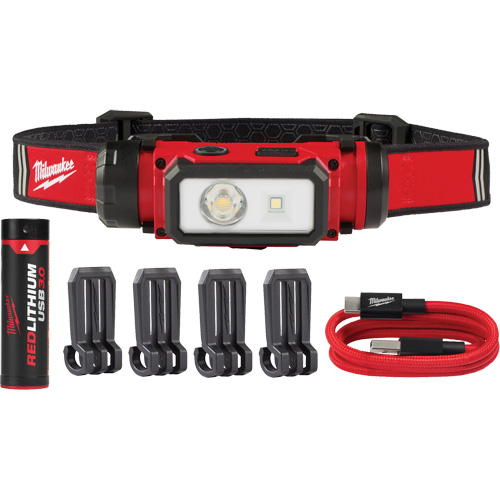 Lampe frontale pour casque de s&eacute;curit&eacute; USB REDLITHIUM, DEL, 600 lumens, 5 hres de fonctionnement, piles Rechargeable Advanced Consulting and Training Ltd.