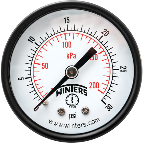 Manom&egrave;tre &eacute;conomique,  2", 0 - 30 psi, Fixation arri&egrave;re, Analogique Advanced Consulting and Training Ltd.
