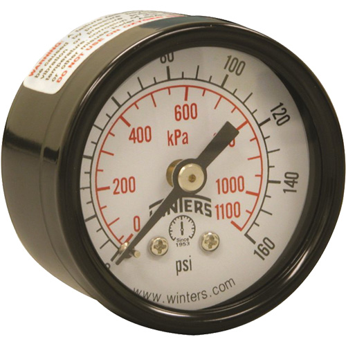 Manom&egrave;tre &eacute;conomique,  1-1/2", 0 - 160 psi, Fixation arri&egrave;re, Analogique Advanced Consulting and Training Ltd.