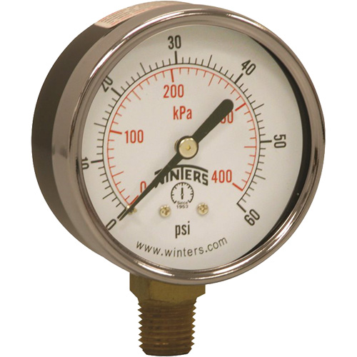 Manom&egrave;tre &eacute;conomique,  2-1/2", 0 - 60 psi, Fixation inf&eacute;rieure, Analogique Advanced Consulting and Training Ltd.