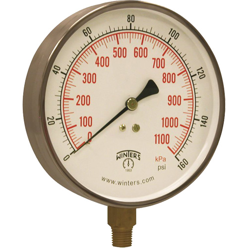 Manom&egrave;tre pour entrepreneur,  4-1/2", 0 - 160 psi, Fixation inf&eacute;rieure, Analogique Advanced Consulting and Training Ltd.