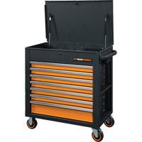 GSX Series Rolling Tool Cart with Tilt Top, 7 Drawers, 35" L x 20" W x 39" H, Black/Orange Advanced Consulting and Training Ltd.