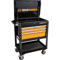 Chariot utilitaire, 4 tiroirs, 33" lo x 21" la x 42" h, Noir/Orange Advanced Consulting and Training Ltd.