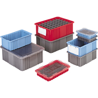 Divider Box&reg; Containers, Polyethylene, 10.8" W x 8.3" D x 2.5" H, Grey Advanced Consulting and Training Ltd.