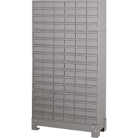Casiers &agrave; tiroirs industriels avec base, 96 tiroirs, 34-1/8" la x 12-1/4" p x 62-1/2" h, Gris Advanced Consulting and Training Ltd.