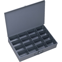 Boîtes &agrave; fond courb&eacute;, Acier, 16 compartiments, 18" la x 12" p, 3" h, Gris Advanced Consulting and Training Ltd.
