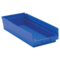 Bacs de rangement pour tablettes, 8-3/8" la x 4" H x 17-7/8" p, Bleu, Capacit&eacute; 40 lb Advanced Consulting and Training Ltd.