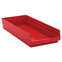 Bacs de rangement pour tablettes, 11-1/8" la x 4" H x 23-5/8" p, Rouge, Capacit&eacute; 50 lb Advanced Consulting and Training Ltd.