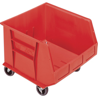 Mobile Bin, 14" H x 16-1/2" W x 18" D, 75 lbs. Capacity, Red Advanced Consulting and Training Ltd.