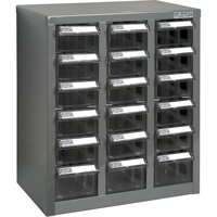 Casiers pour pi&egrave;ces KPC-600, Acier galvanis&eacute;, 18 tiroirs, 13-9/10" x 8-7/10" x 16-3/10", Gris Advanced Consulting and Training Ltd.