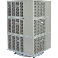 Armoire industrielle robuste avec carrousel &agrave; tiroirs, Acier, 240 tiroirs, 27" la x 27" p x 48" h, Gris Advanced Consulting and Training Ltd.