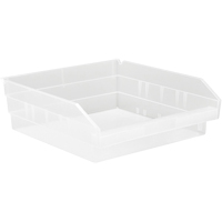 Bacs de rangement pour tablettes, 11-1/8" la x 4" H x 11-5/8" p, Transparent, Capacit&eacute; 30 lb Advanced Consulting and Training Ltd.