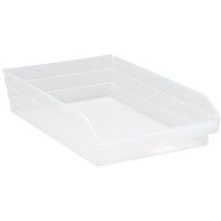 Bacs de rangement pour tablettes, 11-1/8" la x 4" H x 17-7/8" p, Transparent, Capacit&eacute; 40 lb Advanced Consulting and Training Ltd.