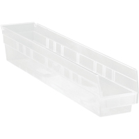 Bacs de rangement pour tablettes, 4-1/8" la x 4" H x 23-5/8" p, Transparent, Capacit&eacute; 50 lb Advanced Consulting and Training Ltd.