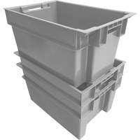Stack & Nest Container, 16" W x 12" H x 24" D, Grey Advanced Consulting and Training Ltd.