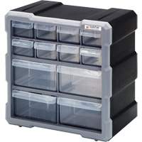 Armoire &agrave; tiroir, Plastique, 12 tiroirs, 10-1/2" x 6-1/4" x 10-1/4", Noir Advanced Consulting and Training Ltd.
