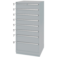 Armoires de rangement avec tiroirs, 8 tiroirs, 28-1/4" la x 28-1/2" p x 59-1/2" h, Gris Advanced Consulting and Training Ltd.