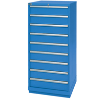 Armoires de rangement avec tiroirs, 9 tiroirs, 28-1/4" la x 28-1/2" p x 59-1/2" h, Bleu brillant Advanced Consulting and Training Ltd.