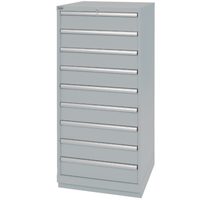 Armoires de rangement avec tiroirs, 9 tiroirs, 28-1/4" la x 28-1/2" p x 59-1/2" h, Gris Advanced Consulting and Training Ltd.