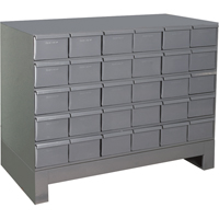 Armoires &agrave; tiroirs industriels avec base, 30 tiroirs, 34-1/8" la x 12-1/4" p x 26-7/8" h, Gris Advanced Consulting and Training Ltd.