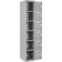 Clean Line Lockerettes, 6 -tier, Bank of 4, 48" x 18" x 72", Steel, Grey, Rivet (Assembled) Advanced Consulting and Training Ltd.