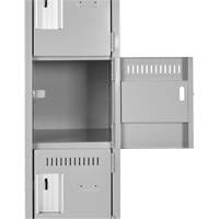 Petits casiers Clean Line, 6 niveaux, Bloc de 4, 48" x 18" x 82", Acier, Charbon, Rivet (assembl&eacute;) Advanced Consulting and Training Ltd.