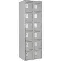 Clean Line Lockerettes, 6 -tier, Bank of 2, 24" x 18" x 72", Steel, Grey, Rivet (Assembled) Advanced Consulting and Training Ltd.