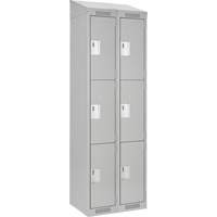 Clean Line Lockers, 3 -tier, Bank of 2, 24" x 18" x 78", Steel, Grey, Rivet (Assembled) Advanced Consulting and Training Ltd.