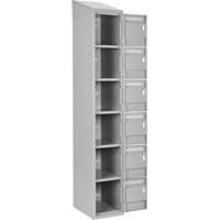 Clean Line Lockerette , 6 -tier, Bank of 4, 48" x 18" x 78", Steel, Grey, Rivet (Assembled) Advanced Consulting and Training Ltd.