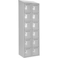 Clean Line Lockerette , 6 -tier, Bank of 2, 24" x 18" x 78", Steel, Grey, Rivet (Assembled) Advanced Consulting and Training Ltd.