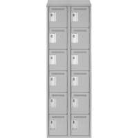 Clean Line Lockerette , 6 -tier, Bank of 2, 24" x 18" x 78", Steel, Grey, Rivet (Assembled) Advanced Consulting and Training Ltd.