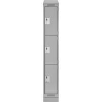 Clean Line Lockers, 3 -tier, 12" x 18" x 82", Steel, Grey, Rivet (Assembled) Advanced Consulting and Training Ltd.