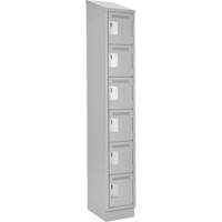 Clean Line Lockerette, 6 -tier, 12" x 18" x 82", Steel, Grey, Rivet (Assembled) Advanced Consulting and Training Ltd.