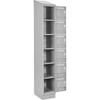 Clean Line Lockerette, 6 -tier, Bank of 4, 48" x 18" x 82", Steel, Grey, Rivet (Assembled) Advanced Consulting and Training Ltd.