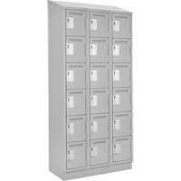 Clean Line Lockerette, 6 -tier, Bank of 3, 36" x 18" x 82", Steel, Grey, Rivet (Assembled) Advanced Consulting and Training Ltd.