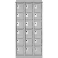 Clean Line Lockerette, 6 -tier, Bank of 3, 36" x 18" x 82", Steel, Grey, Rivet (Assembled) Advanced Consulting and Training Ltd.