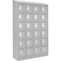 Clean Line Lockerette, 6 -tier, Bank of 4, 48" x 18" x 82", Steel, Grey, Rivet (Assembled) Advanced Consulting and Training Ltd.