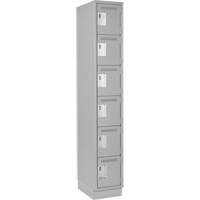 Petits casiers Clean Line, 6 niveaux, 12" x 18" x 76", Acier, Gris, Rivet (assembl&eacute;) Advanced Consulting and Training Ltd.