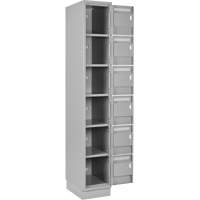 Clean Line Lockerette, 6 -tier, Bank of 4, 48" x 18" x 76", Steel, Grey, Rivet (Assembled) Advanced Consulting and Training Ltd.