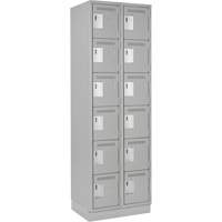 Clean Line Lockerette, 6 -tier, Bank of 2, 24" x 18" x 76", Steel, Grey, Rivet (Assembled) Advanced Consulting and Training Ltd.
