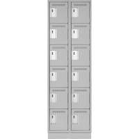 Clean Line Lockerette, 6 -tier, Bank of 2, 24" x 18" x 76", Steel, Grey, Rivet (Assembled) Advanced Consulting and Training Ltd.