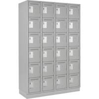 Clean Line Lockerette, 6 -tier, Bank of 4, 48" x 18" x 76", Steel, Grey, Rivet (Assembled) Advanced Consulting and Training Ltd.