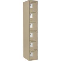 Petits casiers Clean Line, 6 niveaux, 12" x 18" x 72", Acier, Beige, Rivet (assembl&eacute;) Advanced Consulting and Training Ltd.