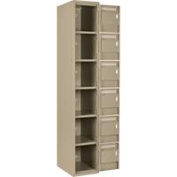 Clean Line Lockerette, 6 -tier, Bank of 4, 48" x 18" x 72", Steel, Beige, Rivet (Assembled) Advanced Consulting and Training Ltd.