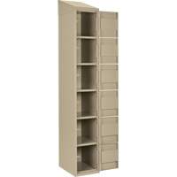 Clean Line Lockerette, 6 -tier, Bank of 4, 48" x 18" x 78", Steel, Beige, Rivet (Assembled) Advanced Consulting and Training Ltd.